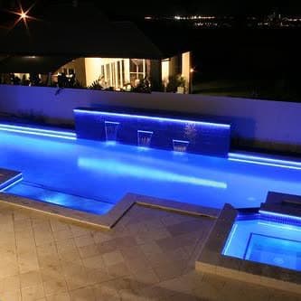 Pool water feature by QFountains